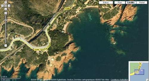 Le Trayas plage naturiste - Vue satellite