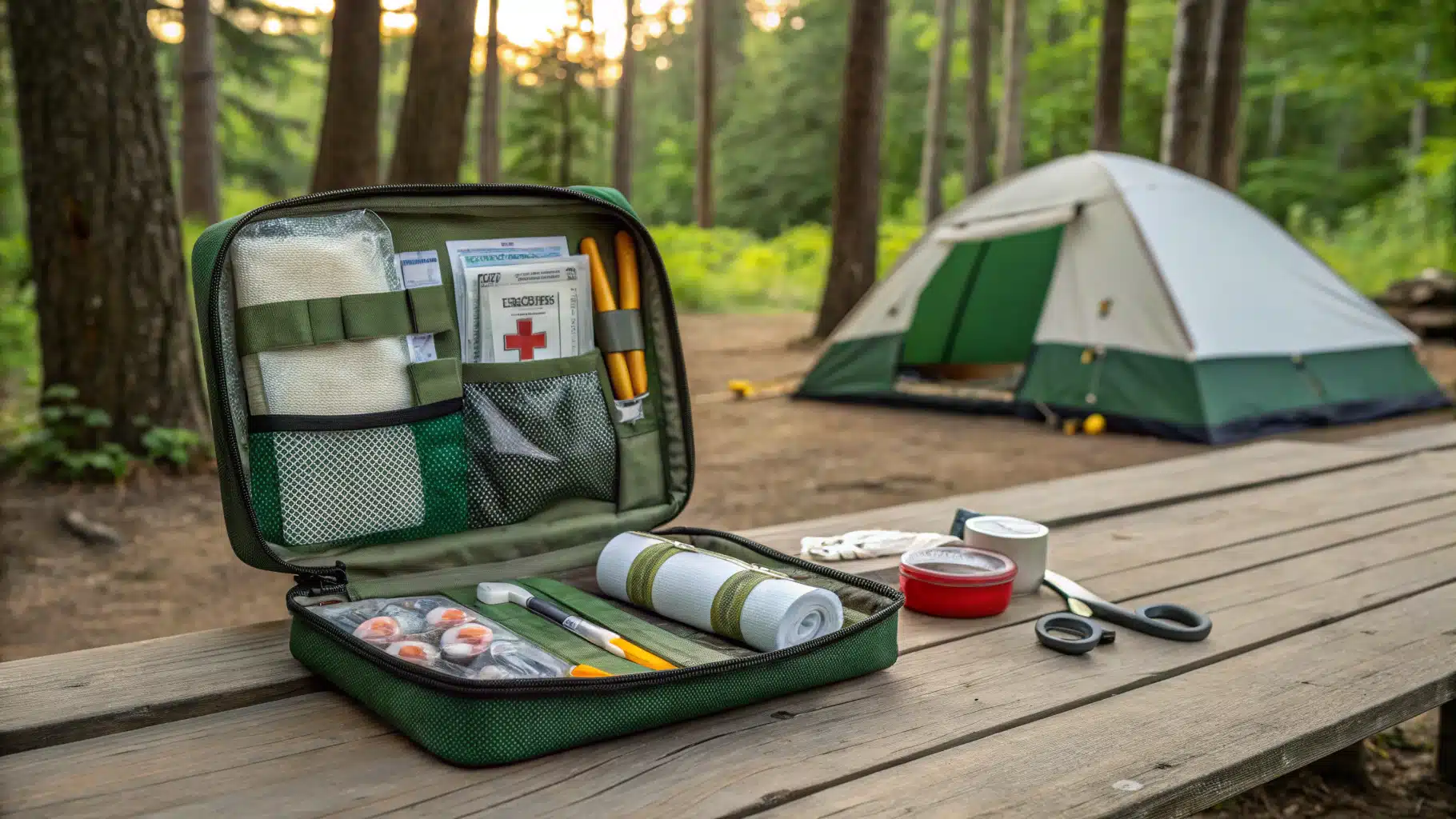 trousse de secours pour aller en camping